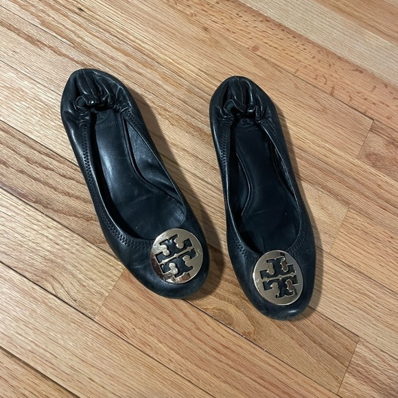 Tory Burch Reva Black Ballet Flats Size 7.5 - Picture 1 of 6